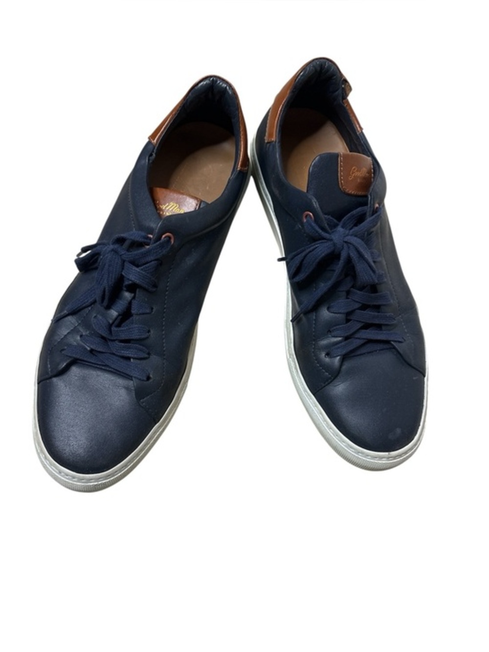⭐️ Good Men Navy Low-Top Sneakers with Brown Accents- with Flaws- size 11